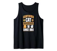 Susurrador de Gatos Certificado Desde 1964 con temática de Gatos Año de cumpleaños Camiseta sin Mangas