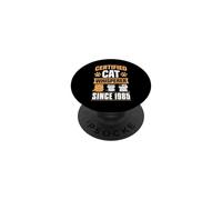 Susurrador de Gatos Certificado Desde 1985 con temática de Gatos Año de cumpleaños PopSockets PopGrip Adhesivo
