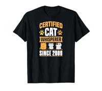 Susurrador de Gatos Certificado Desde 2009 con temática de Gatos Año de cumpleaños Camiseta