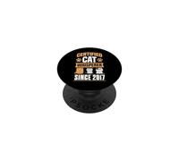 Susurrador de Gatos Certificado Desde 2017 con temática de Gatos Año de cumpleaños PopSockets PopGrip Adhesivo