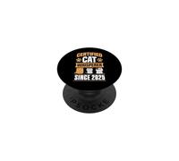 Susurrador de Gatos Certificado Desde 2025 con temática de Gatos Año de cumpleaños PopSockets PopGrip Adhesivo