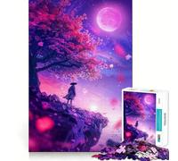 Susurros de la Luna a la Luz del Luna Rompecabezas de 1000 Piezas para Adolescentes Juego de Concentración Mental Corte de Precisión Bordes Lisos Juego para Rellenar Calcetín Navideño (50x75cm)