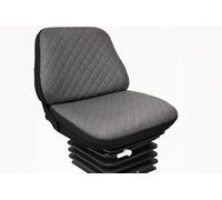 Susy Shop Funda de asiento universal para tractor, de piel sintética, acolchada, con costuras reforzadas, apta para la mayoría de los vehículos agrícolas, color gris con acabados rojos