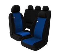 Susy Shop Fundas para asientos de coche compatibles con Panda Easy 2 y 3 Serie, juego de fundas delanteras traseras, respaldo trasero dividido 1/3, fabricación Made in Italy (azul Royal/negro)