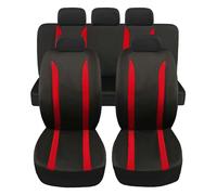 Susy Shop - Fundas para asientos de coche - Modelo universal LS09 - Color rojo - Kit delantero y trasero - Para vehículos utilitarios medianos y pequeños - No apto para SUV