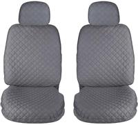 Susy Shop Fundas para asientos de coche universales, delanteras y traseras, compatibilidad universal, montaje sencillo (par delantero, gris)