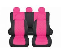 Susy Shop - Fundas universales para asiento de coche, delantera y trasera, compatible universal con montaje sencillo (A23-Set completo, rosa)