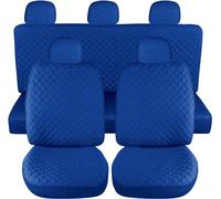 Susy Shop Fundas universales para asientos de coche, delanteras y traseras, ajuste universal, montaje sencillo (juego completo, azul real)