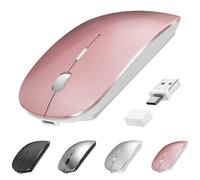 Suteke Ratón inalámbrico Bluetooth USB C para MacBook Air Pro iMac computadora de escritorio, mouse inalámbrico tipo C recargable compatible con laptop/Surface Pro/iPad Slim Silent Mouse