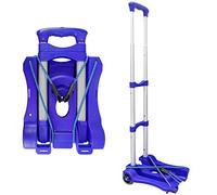 Sutekus Carro de Equipaje Plegable y portátil de 100 Libras para la Escuela, Viajes, Oficina, mudanza (Azul)