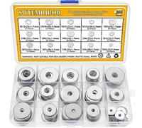 Sutemribor Kit surtido de arandelas grandes de acero inoxidable 304, 200 piezas, 15 tamaños - M3 M4 M5 M6 M8 M10 M12