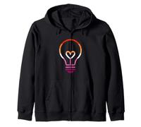Sutil Lesbian Pride Flag Bombilla Sudadera con Capucha
