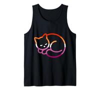 Sutil Lesbian Pride Flag Cat Camiseta sin Mangas