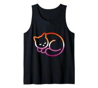Sutil Lesbian Pride Flag Cat Camiseta sin Mangas