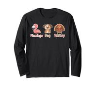 Sutil Trump Funny Farning Flamingo Turquía Lindo animal Manga Larga