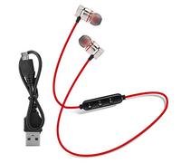 Sutinna Auriculares Inalámbricos con Collar, Bluetooth 5.0 Diseño Ergonómico In-Ear Stereo HiFi Reducción de Ruido Deportes Auriculares para Correr para el Trabajo Oficina en Casa(Rojo)