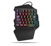 Sutinna Teclado de Membrana, Teclado para Juegos con una Mano Diseño de reposamuñecas 5 Teclas Multimedia Mini Teclado para Juegos para Viajes de Oficina en casa