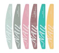 SUTOKAKA Kit de limas y pulidores de uñas, 6 piezas, 100/150/180/220/240/280/1000/4000, limas de uñas gruesas reutilizables lavables para uñas de gel