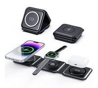 SUTOUG Cargador inalámbrico 3 en 1 mag-Safe Estación de Carga con Adaptador de CA de 18 W Compatible con iPhone 15/14/13/12 Pro MAX Plus, estación de Carga de Viaje Plegable para Apple Watch y Air