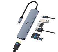 SUTOUG Estación de Acoplamiento 7 en 1 Adaptador multipuerto USB C Hub con Puerto de Carga HDMI 100W PD, Base SD/TF, 3 Puertos USB 3.0 para portátil Tipo C