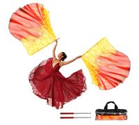 Sutowe 2 banderas para danza cristiana, 186 x 150 cm, con varillas flexibles y bolsa de almacenamiento, color naranja, rojo y negro para bailar en la iglesia