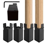 Sutowe 4 elevadores de muebles ajustables con pinza de tornillo, elevadores de sofá de aleación de aluminio resistentes, se adaptan al diámetro de las patas de silla cuadrada/redonda de 2,03 a 3,55 cm