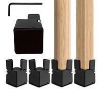 Sutowe 4 elevadores de muebles ajustables con pinza de tornillo, elevadores de sofá de aleación de aluminio resistentes, se adaptan al diámetro de las patas de silla cuadrada/redonda de 2,03 a 3,55 cm