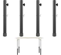 Sutowe 4 patas de mesa ajustables Ø3,56 x 20/40 cm, ajuste de altura a 2/4 niveles, patas de mesa de acero con pernos de fijación para mesas plegables, patas rectas y plegadas (44 cm)