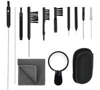 Sutowe Kit de limpieza de audífonos de 13 piezas con cepillos, lupa, varilla de limpieza, paño y estuche de almacenamiento; cepillos para audífonos para auriculares, auriculares y auriculares
