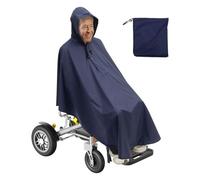 Sutowe Poncho para silla de ruedas, scooter de movilidad, protector de lluvia, impermeable, con rayas reflectantes, para adultos, reutilizable, para sillas de ruedas eléctricas (marino)
