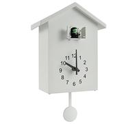 Sutowe Reloj de cuco con campanilla,reloj minimalista con sonido de cuco con péndulo,delicado reloj de cuco,casa de pájaros,funciona con pilas,reloj de pared de cuco para decoración de pared,hogar,
