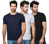 SUTRAN TECHNOLOGY - Pack 3 Camisetas a Prueba de Sudor, Absorbe y Evapora el Sudor, a Prueba de Olores, Anti-Sudor, Anti-Manchas, Anti-Olor, 100% Transpirable.