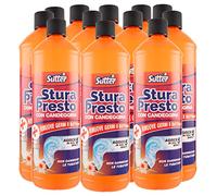 Sutter Sutter Stura Presto - Desatascador de gel con lejía para desagües de lavabos y bañeras - 12 botellas de 1 litro cada una