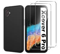 Suttkue Protector de pantalla para Samsung Galaxy Xcover 6 Pro (paquete de 2) de vidrio templado y funda Galaxy Xcover 6 Pro, dureza 9H, antiarañazos, compatible con fundas antihuellas y absorción de golpes