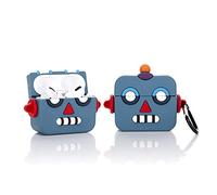 Suublg - Funda para Airpods Pro con llavero, diseño 3D, funda protectora de silicona compatible con AirPods 3 para niños y niñas (robot retro)