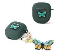 Suublg - Funda para auriculares Bose QuietComfort II 2022, funda protectora de silicona con diseño de piel linda con llavero de muñeca de dibujos animados y cordón antipérdida para niñas, niños y