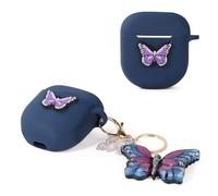 Suublg - Funda para auriculares Bose QuietComfort II 2022, funda protectora de silicona con diseño de piel linda con llavero de muñeca de dibujos animados y cordón antipérdida para niñas, niños y