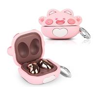 Suublg Funda protectora de silicona con llavero para auriculares Samsung Galaxy Buds2 Pro (2022), Galaxy Buds 2 (2021), Galaxy Buds Pro (2021), Galaxy Buds Pro (2021), auriculares Galaxy Buds Live