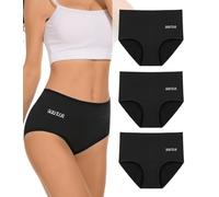 SUUFOR Bragas Menstruales 60ML de Alta Absorción y Gran Volumen, Braguitas Menstruales de Algodón Transpirable para Mujer (3 Piezas) XS