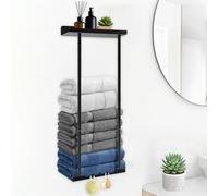 suufrue Toallero Sin Taladro, 38-75 Cm Estante Toallero Extensible, Fuerte Capacidad De Carga, Resistente Al Óxido Y A La Corrosión, Color Negro