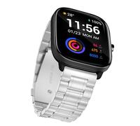 Suuira Correa Compatible con Amazfit GTS 2 Mini/GTS 4 Mini/GTS 3 / GTS 2e / GTS 2 / GTS/Bip 3 Pro/Bip 3 / Bip S/Bip U Elegante Metálica Acero Inoxidable Repuesto Correa (Plata)