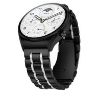 Suuira Correa Compatible con Xiaomi Watch S2 / S1 / S1 Active / S1 Pro, Elegante y Clásica Correa de Metal Compatible con Xiaomi Mi Watch Color Sport (Negro/Plata)