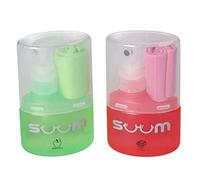 SUUM 2x spray limpiador de gafas con aroma, 25 ml de contenido para una limpieza suave y profunda de tus lentes, con gamuza de microfibra - sin alcohol (1 Fresa y 1 Manzana)