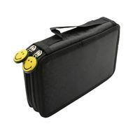 SUUNNY Estuche para lápices de 72 agujeros, 4 capas, portátil, de gran capacidad, con bolsillo con cremallera, bolsa de almacenamiento de artículos de papelería, Black-32holes-smile, M