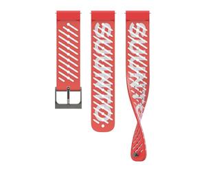 Suunto 22 ATH5 Silicio Correa de Reloj Compatible Race, Vertical, 9 Peak Pro, 9 Peak, 5 Peak, Watch Strap Correa de Repuesto de Silicona Suave 22mm Lava Red S+M