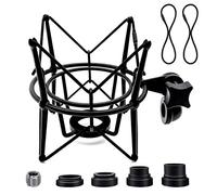 SUUNTOK Soporte para micrófono con montaje de choque para micrófono, soporte antivibración, compatible con muchos micrófonos de condensador, color negro