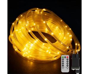 Suusolny 20m 200LEDs Lichterschlauch Dimmbar LED Lichterkette mit 8 Modi & Timer Schlauch Außen IP44 Wasserdicht Weihnachten Dekolicht LED Beleuchtung für Party Feier Weihnachtsbeleuchtung Warmweiß