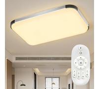 Suusolny Lámpara de techo LED rectangular de 72 W, regulable, IP44, resistente al agua, lámpara de cocina, moderna, sencilla, blanco cálido, blanco frío, panel LED para balcón, dormitorio