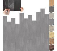 Suusolny Suelo de vinilo de PVC de 5 m², placas adhesivas autoadhesivas de efecto madera, resistentes al agua y aptas para calefacción por suelo radiante, tamaño 91,44 cm x 15,24 cm x 2 mm, gris