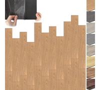 Suusolny Suelo de vinilo de PVC para suelo de vinilo 10 m², placas adhesivas de efecto madera, impermeables y aptas para calefacción por suelo radiante, tamaño 91,44 cm x 15,24 cm x 2 mm, marrón